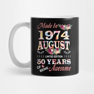 August Flower Made In 1974 50 Years Of Being Awesome Mug